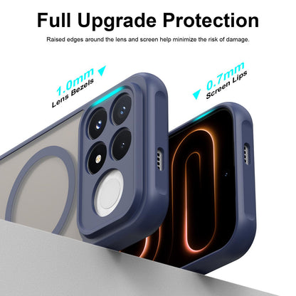For Redmi K90 Fan Dun Series TPU Hybrid PC Frosted Magsafe Phone Case - Blue - EDA008596108B