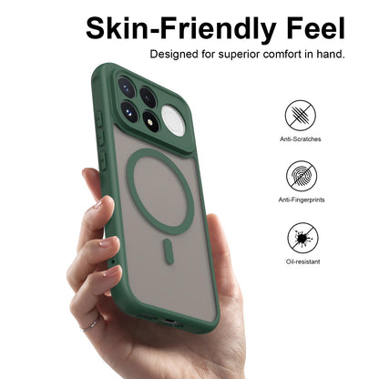 For Redmi K90 Fan Dun Series TPU Hybrid PC Frosted Magsafe Phone Case - Green - EDA008596108C