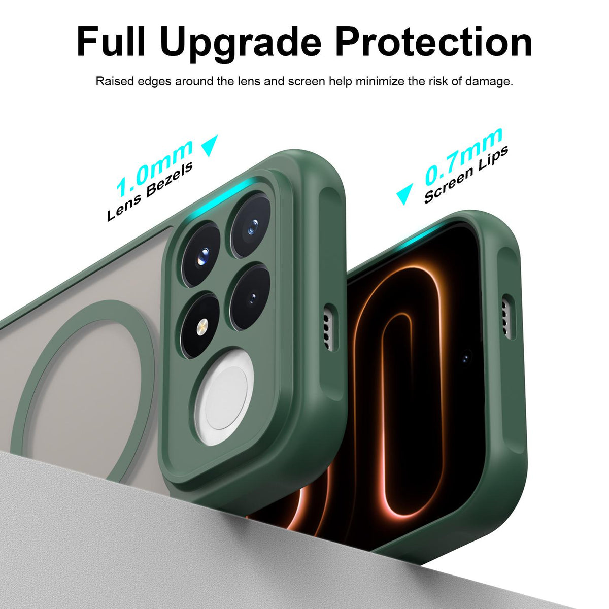 For Redmi K90 Fan Dun Series TPU Hybrid PC Frosted Magsafe Phone Case - Green - EDA008596108C