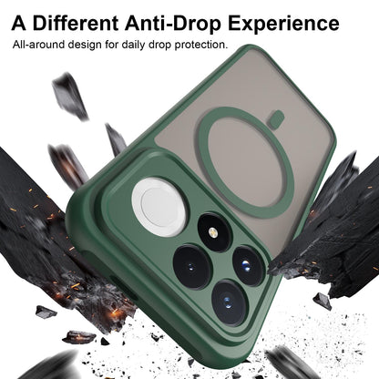 For Redmi K90 Fan Dun Series TPU Hybrid PC Frosted Magsafe Phone Case - Green - EDA008596108C