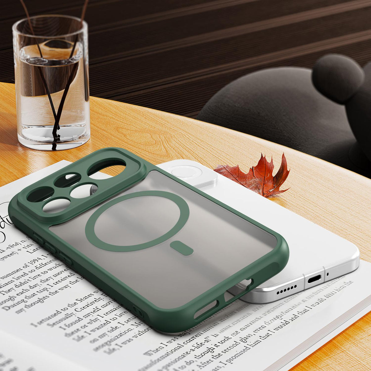 For Redmi K90 Fan Dun Series TPU Hybrid PC Frosted Magsafe Phone Case - Green - EDA008596108C