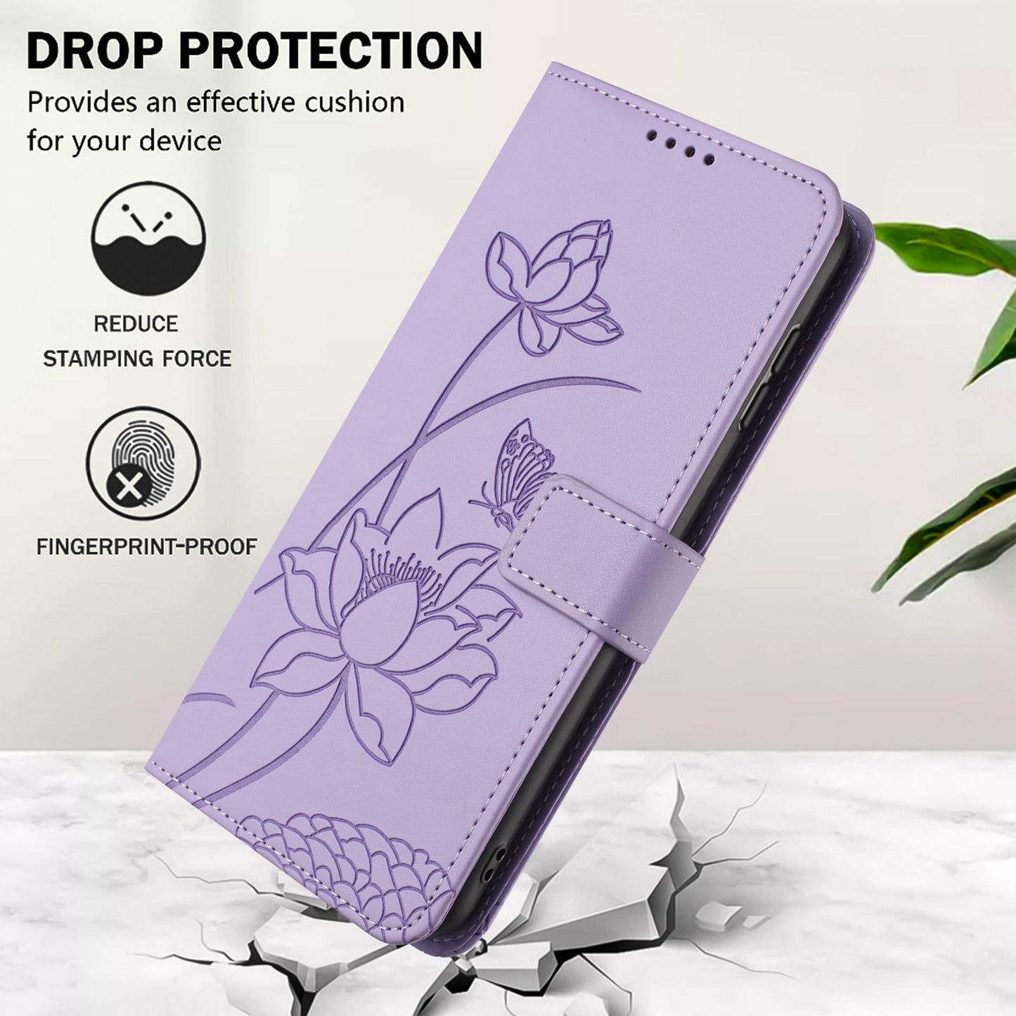 For Redmi K90 Pro Max / Poco F8 Ultra Lotus Embossed Leather Phone Case with Lanyard(Purple)