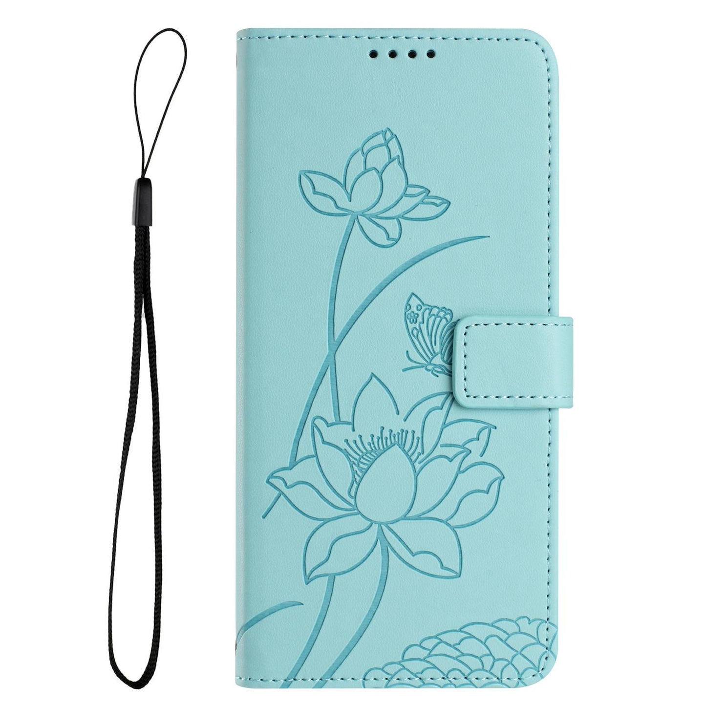 For Redmi K90 Pro Max / Poco F8 Ultra Lotus Embossed Leather Phone Case with Lanyard(Green)