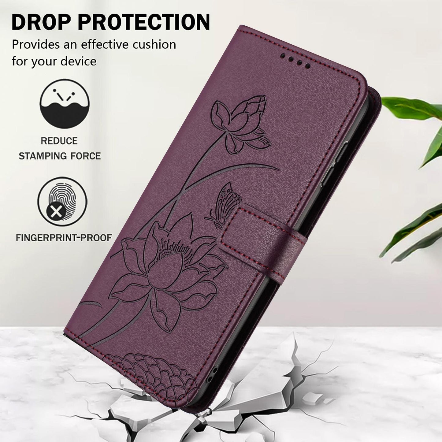 For Redmi K90 Pro Max / Poco F8 Ultra Lotus Embossed Leather Phone Case with Lanyard(Wine Red)