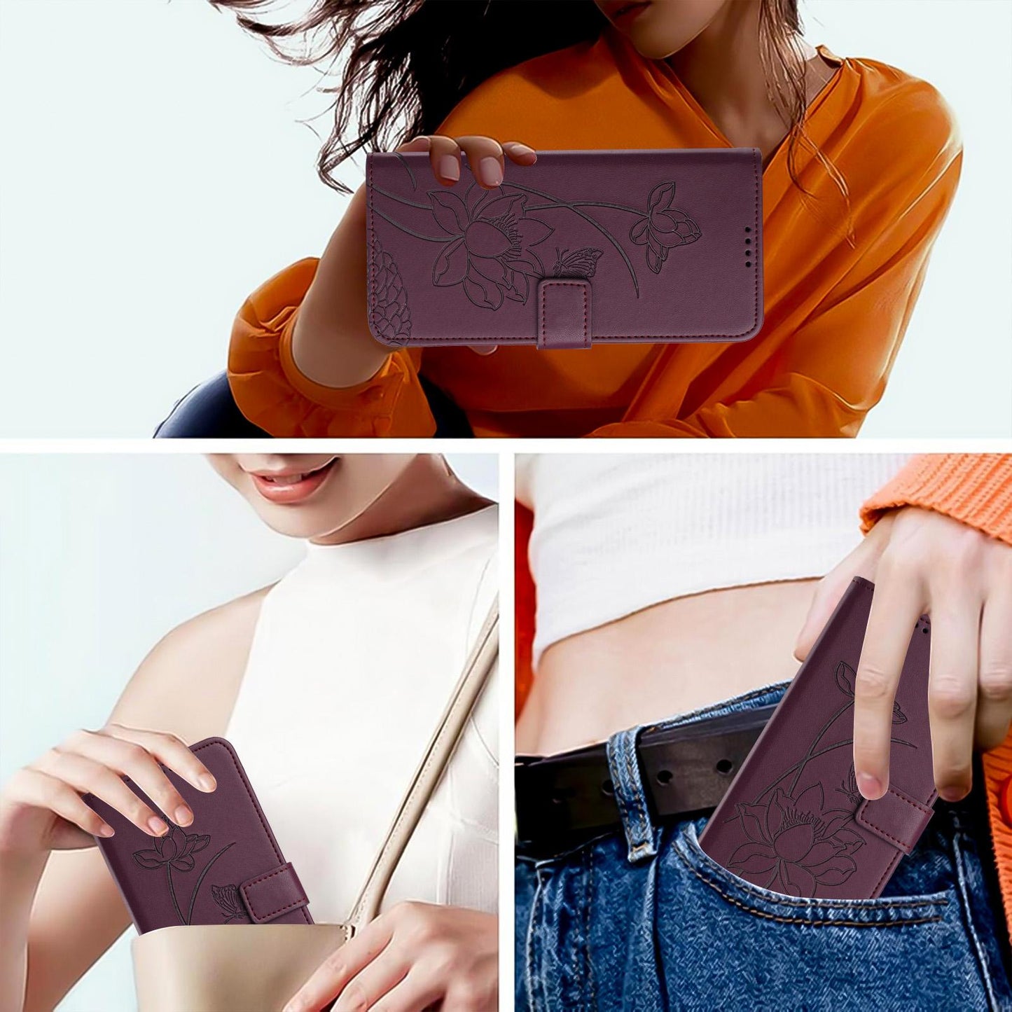 For Redmi K90 Pro Max / Poco F8 Ultra Lotus Embossed Leather Phone Case with Lanyard(Wine Red)