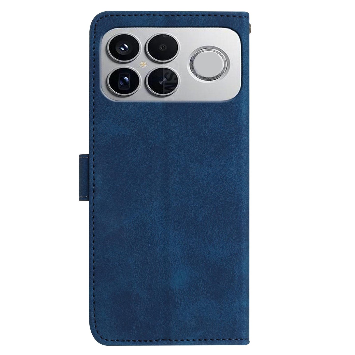 For Redmi K90 Pro Max/Poco F8 Ultra Rose Flower Embossing Pattern Leather Phone Case(Dark Blue)