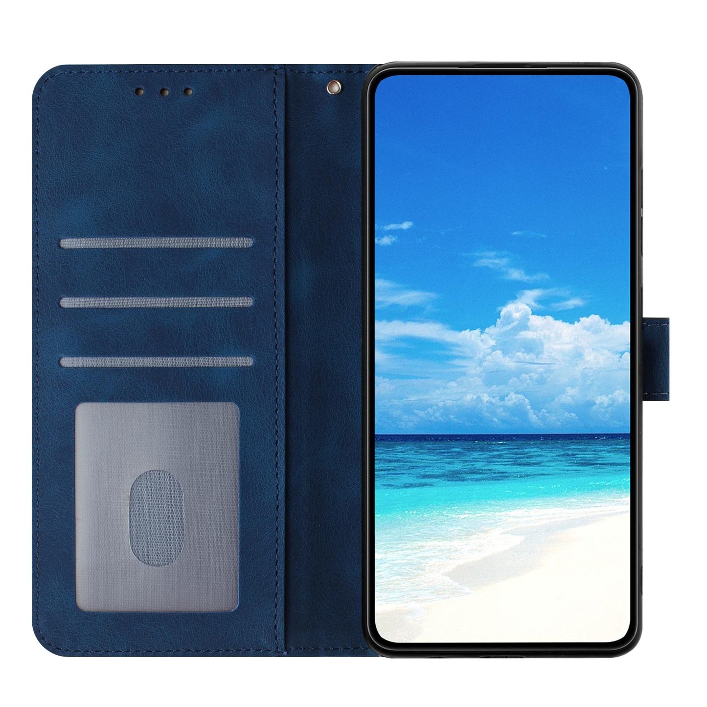 For Redmi K90 Pro Max/Poco F8 Ultra Rose Flower Embossing Pattern Leather Phone Case(Dark Blue)
