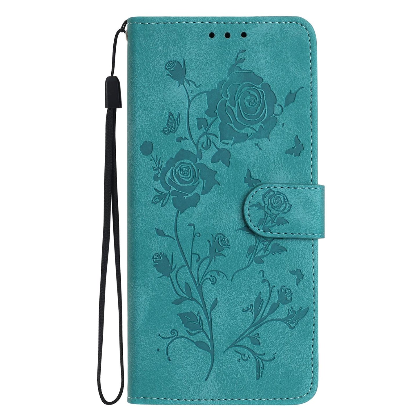 For Redmi K90 Pro Max/Poco F8 Ultra Rose Flower Embossing Pattern Leather Phone Case(Green)