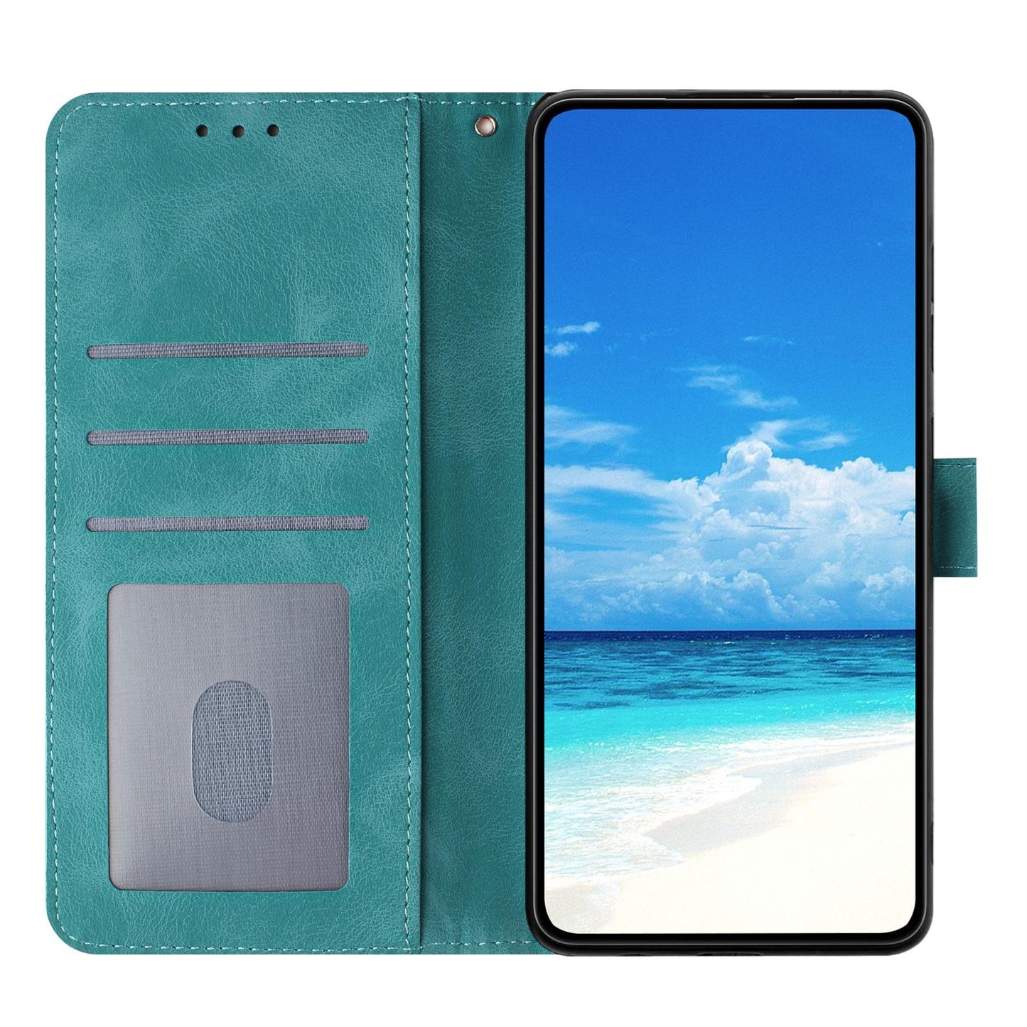 For Redmi K90 Pro Max/Poco F8 Ultra Rose Flower Embossing Pattern Leather Phone Case(Green)
