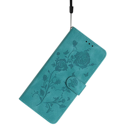 For Redmi K90 Pro Max/Poco F8 Ultra Rose Flower Embossing Pattern Leather Phone Case(Green)