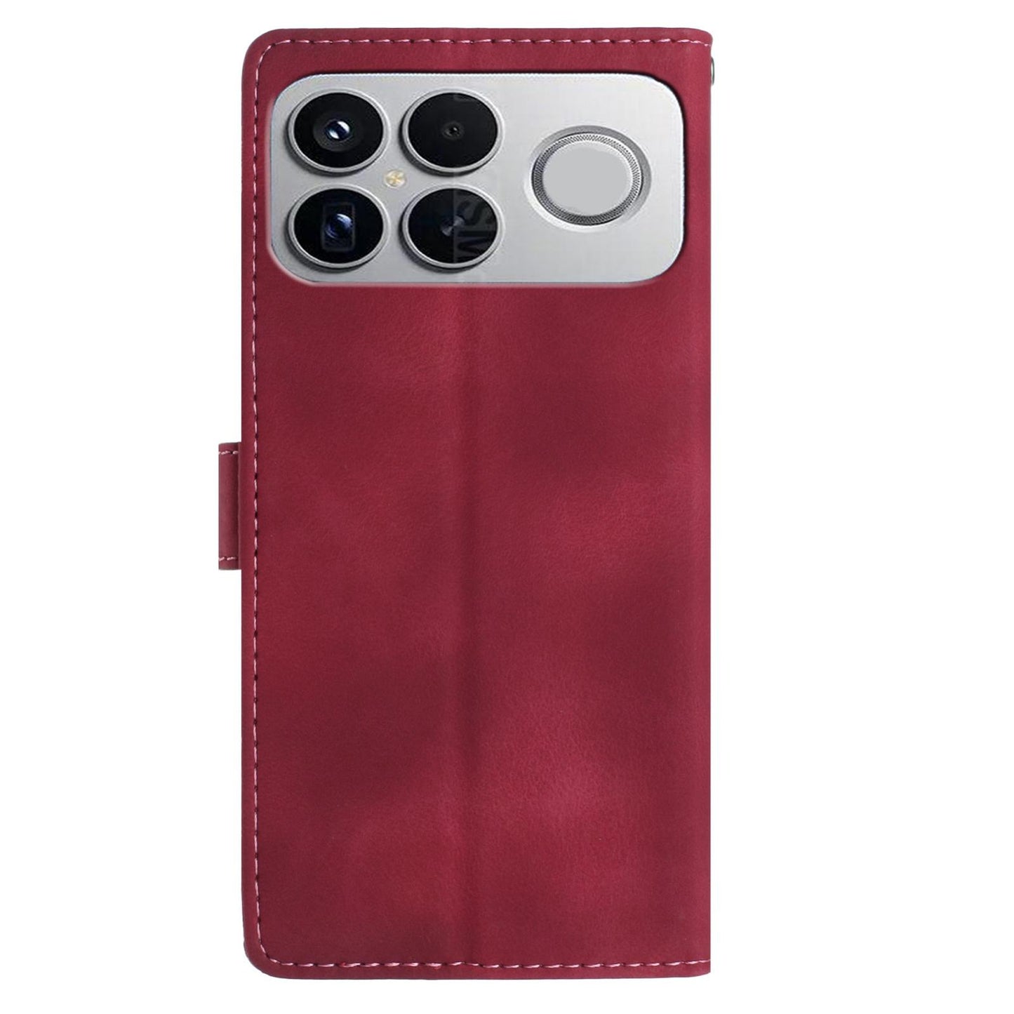 For Redmi K90 Pro Max/Poco F8 Ultra Rose Flower Embossing Pattern Leather Phone Case(Red)