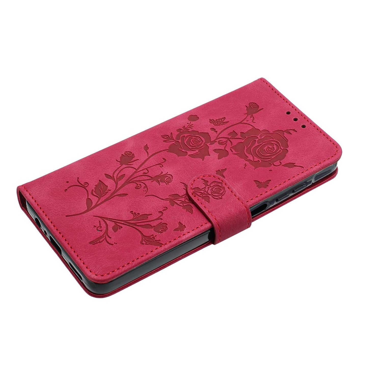 For Redmi K90 Pro Max/Poco F8 Ultra Rose Flower Embossing Pattern Leather Phone Case(Red)
