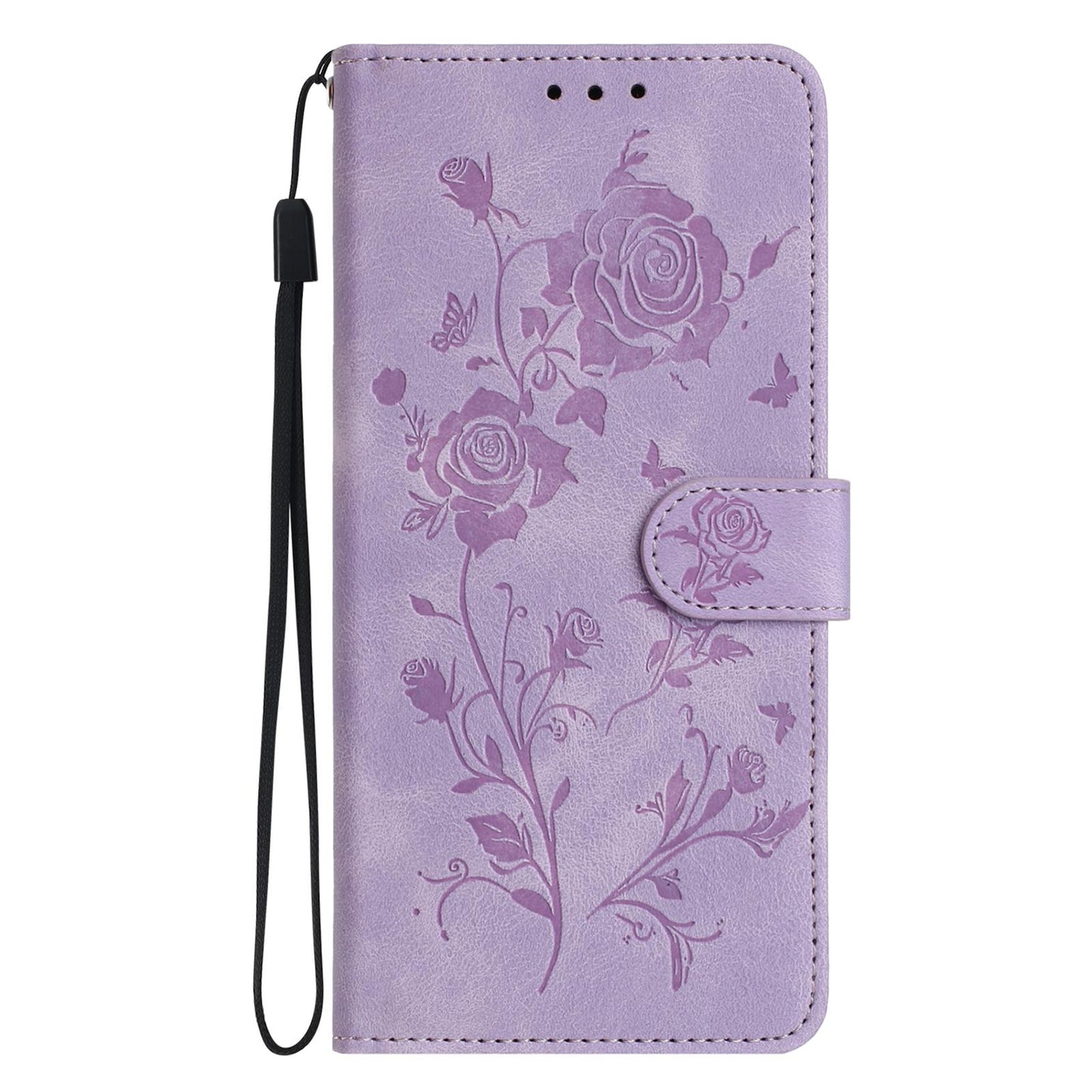 For Redmi K90 Pro Max/Poco F8 Ultra Rose Flower Embossing Pattern Leather Phone Case(Light Purple)