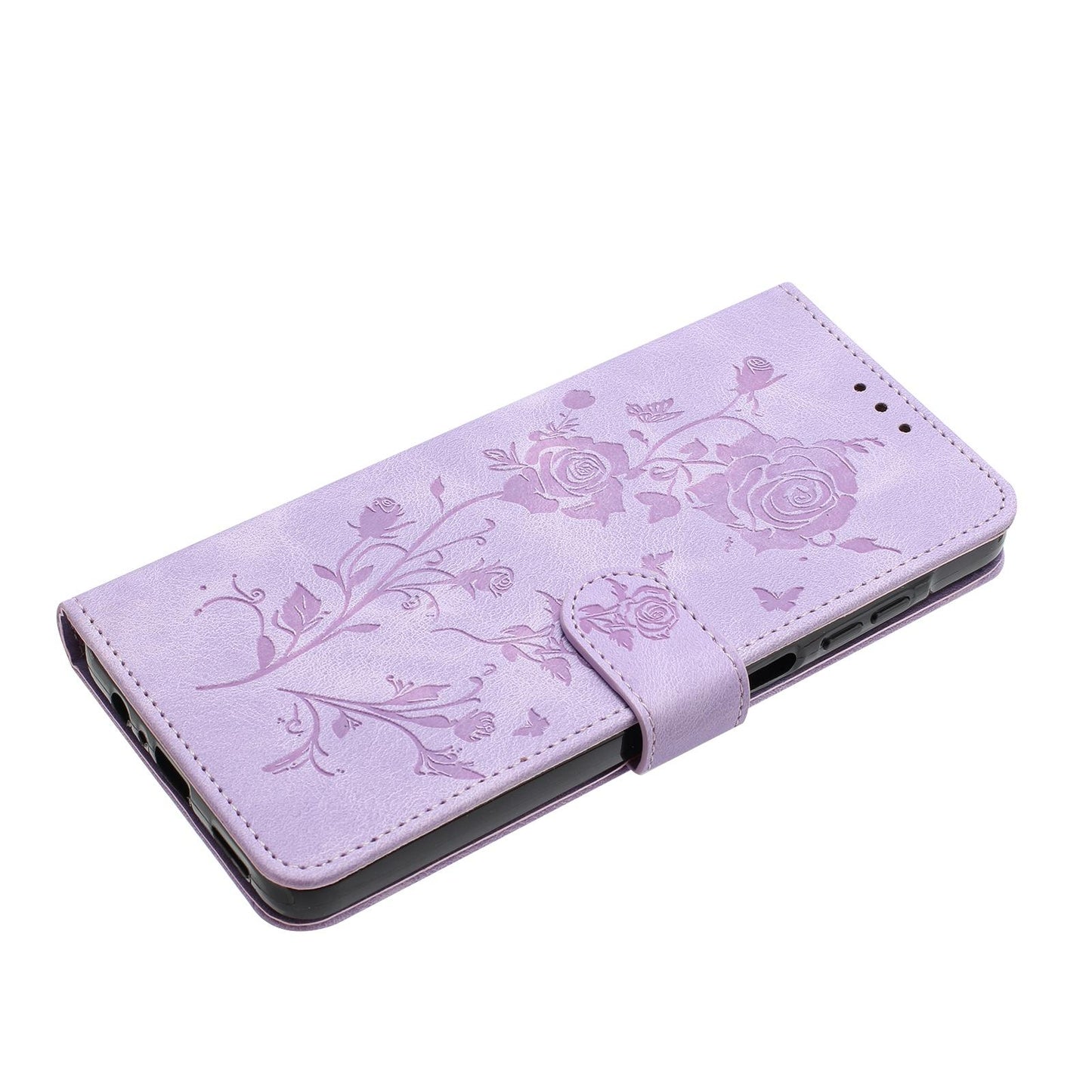 For Redmi K90 Pro Max/Poco F8 Ultra Rose Flower Embossing Pattern Leather Phone Case(Light Purple)