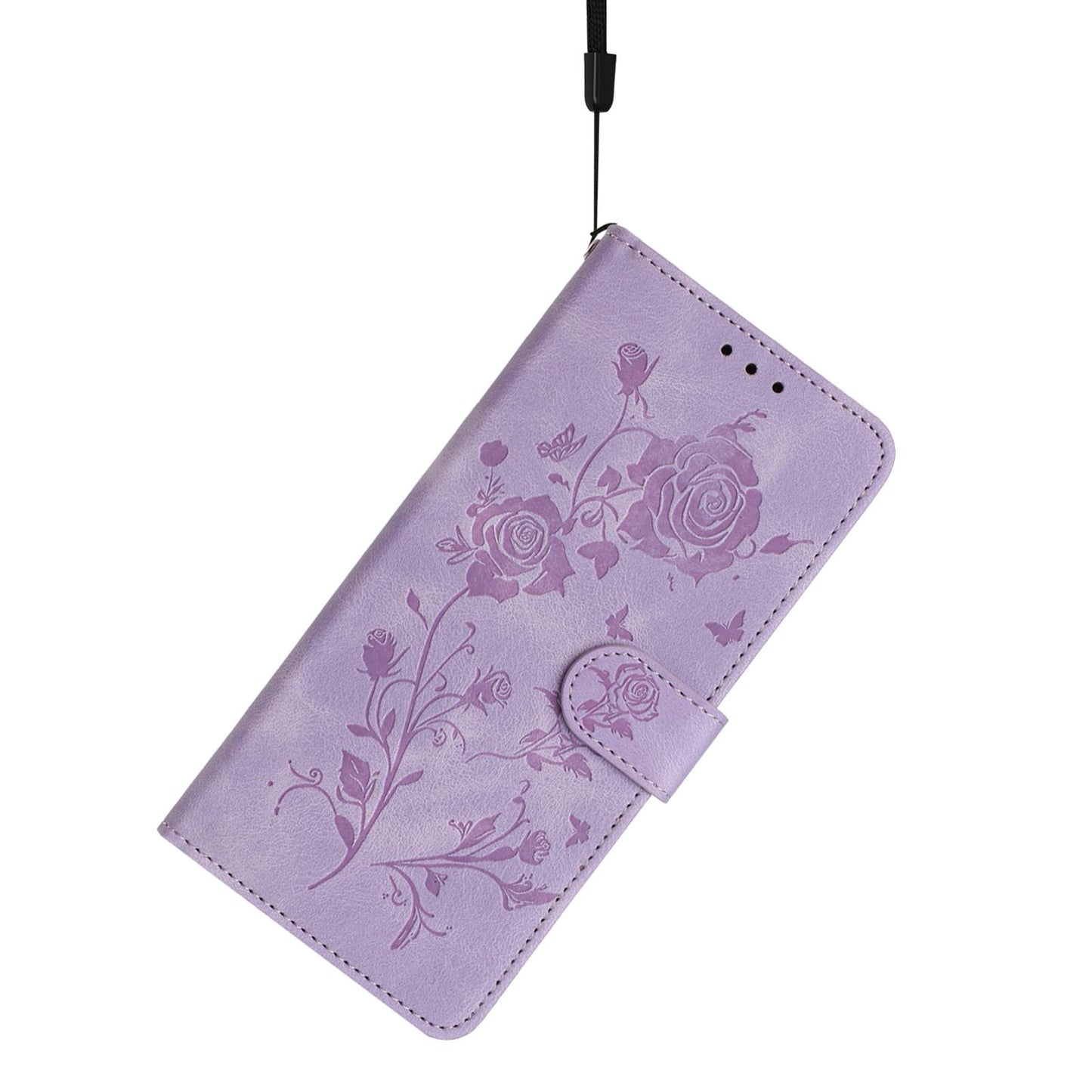 For Redmi K90 Pro Max/Poco F8 Ultra Rose Flower Embossing Pattern Leather Phone Case(Light Purple)