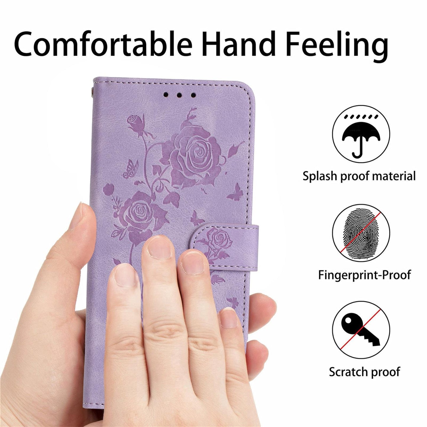 For Redmi K90 Pro Max/Poco F8 Ultra Rose Flower Embossing Pattern Leather Phone Case(Light Purple)