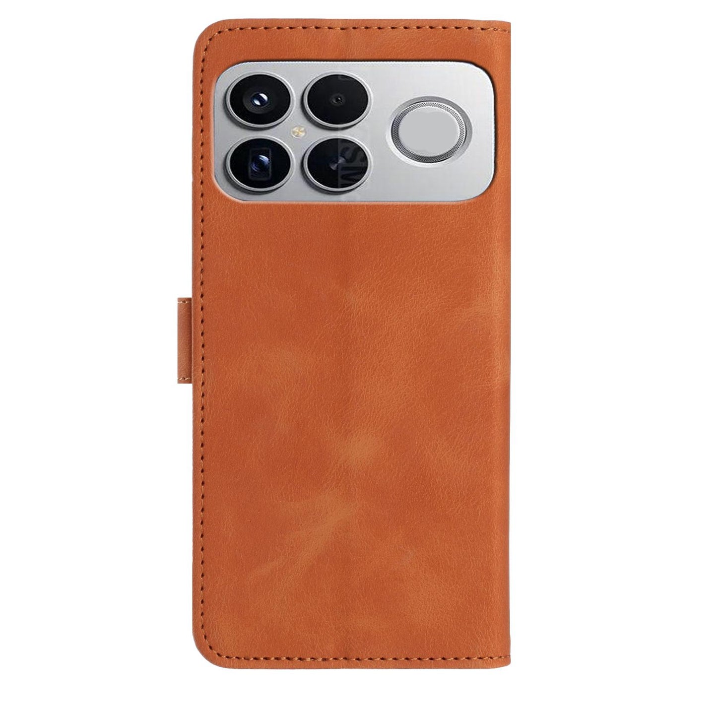 For Redmi K90 Pro Max/Poco F8 Ultra Rose Flower Embossing Pattern Leather Phone Case(Brown)