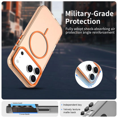 For iPhone 18 Pro Max Candy Fine Circle Magsafe PC Hybrid TPU Phone Case - Orange - EDA008658619B
