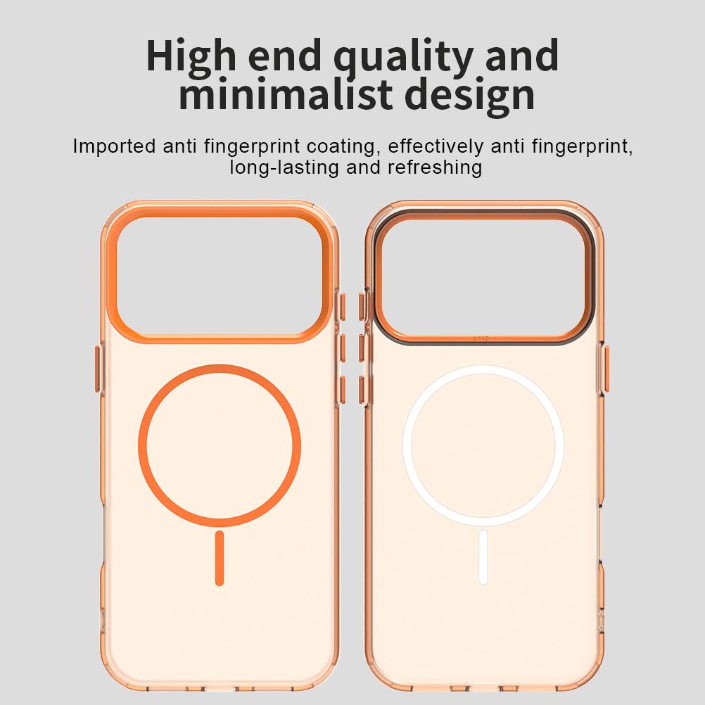For iPhone 18 Pro Max Candy Fine Circle Magsafe PC Hybrid TPU Phone Case - Orange - EDA008658619B