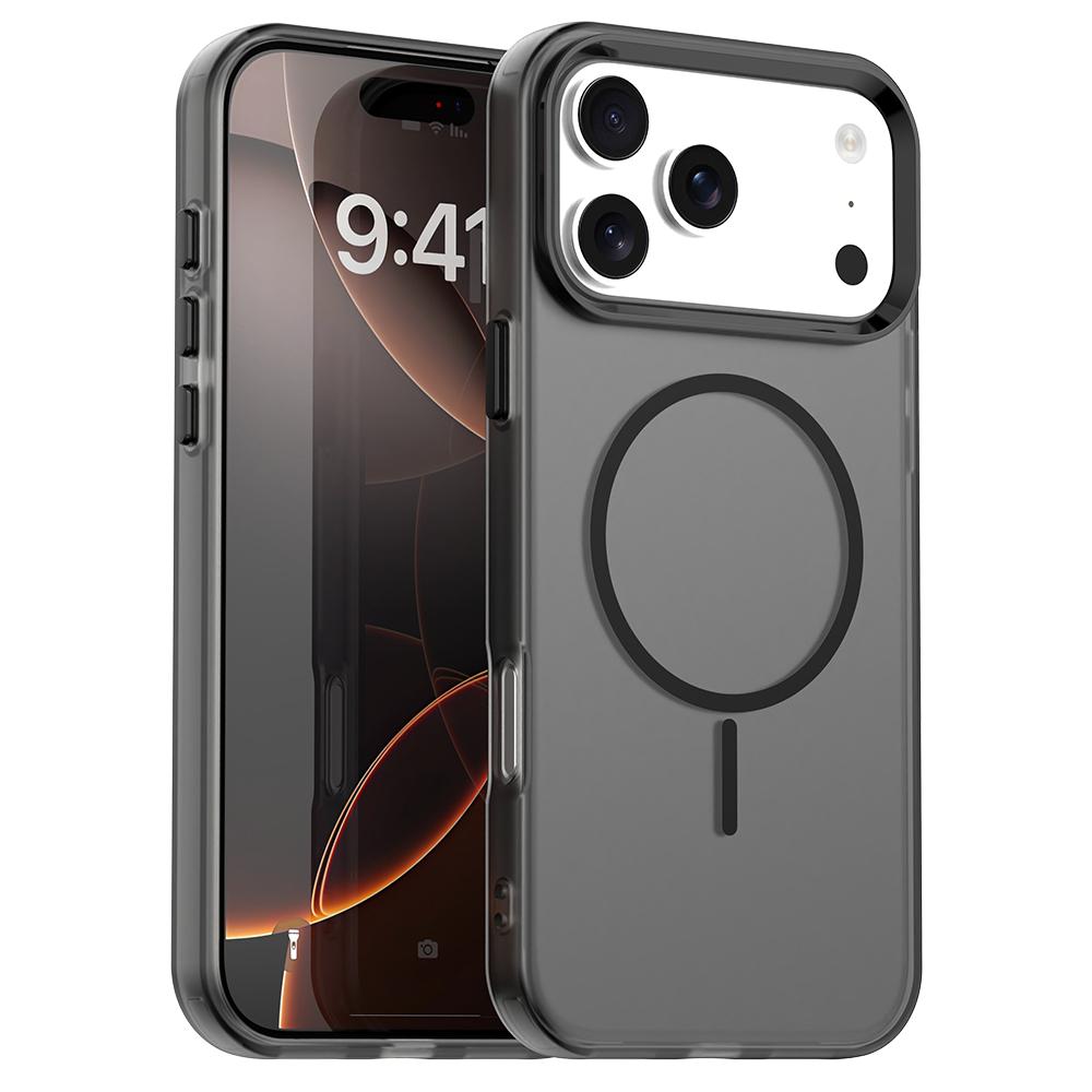 For iPhone 18 Pro Max Candy Fine Circle Magsafe PC Hybrid TPU Phone Case - Black - EDA008658619C