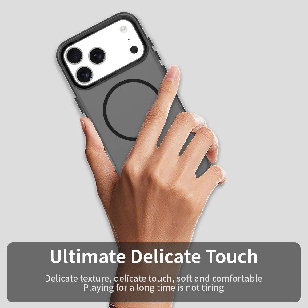 For iPhone 18 Pro Max Candy Fine Circle Magsafe PC Hybrid TPU Phone Case - Black - EDA008658619C