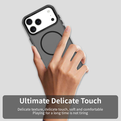 For iPhone 18 Pro Max Candy Fine Circle Magsafe PC Hybrid TPU Phone Case - Black - EDA008658619C