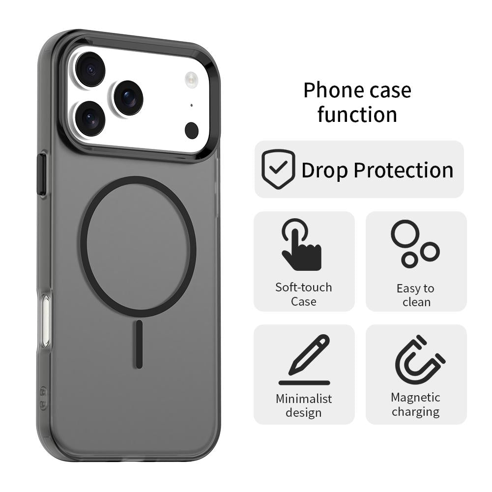For iPhone 18 Pro Max Candy Fine Circle Magsafe PC Hybrid TPU Phone Case - Black - EDA008658619C