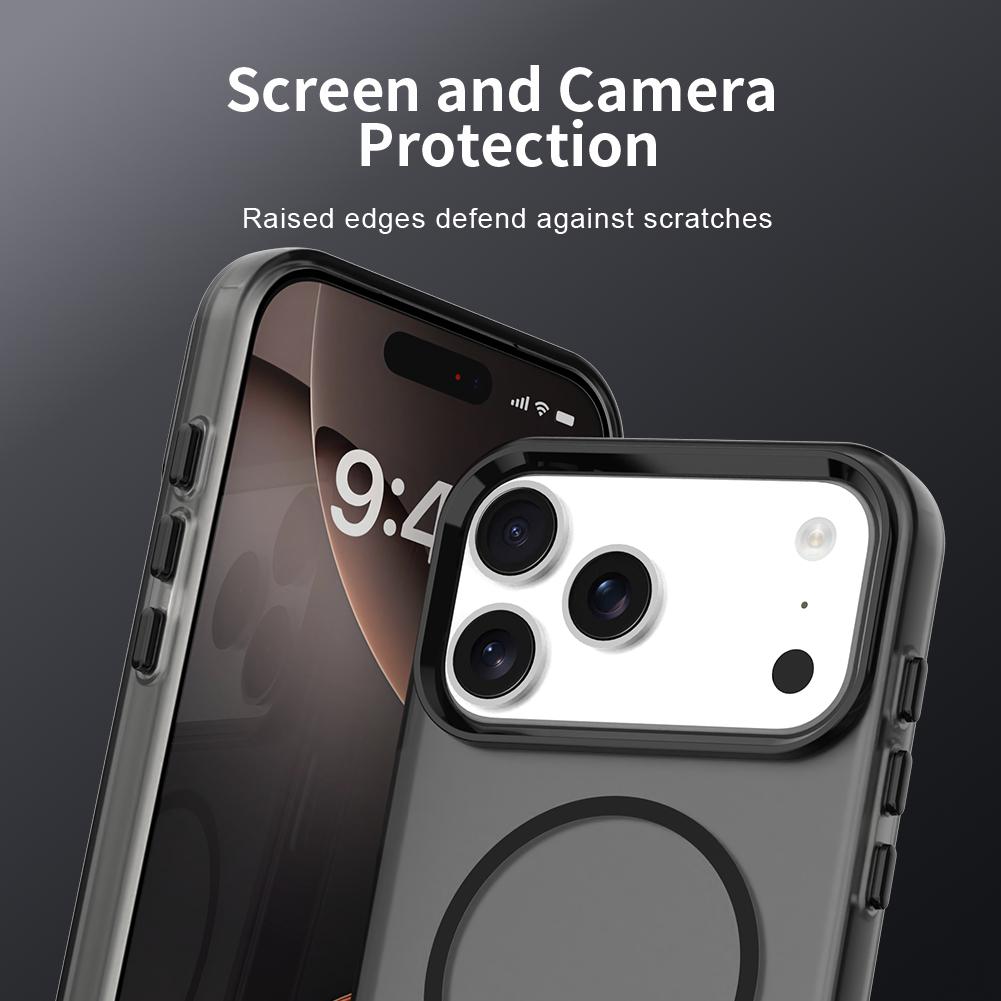 For iPhone 18 Pro Max Candy Fine Circle Magsafe PC Hybrid TPU Phone Case - Black - EDA008658619C