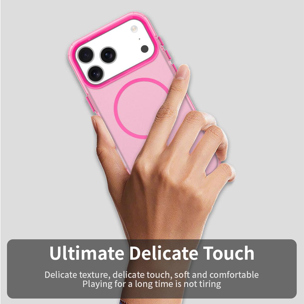 For iPhone 18 Pro Max Candy Fine Circle Magsafe PC Hybrid TPU Phone Case - Red - EDA008658619D