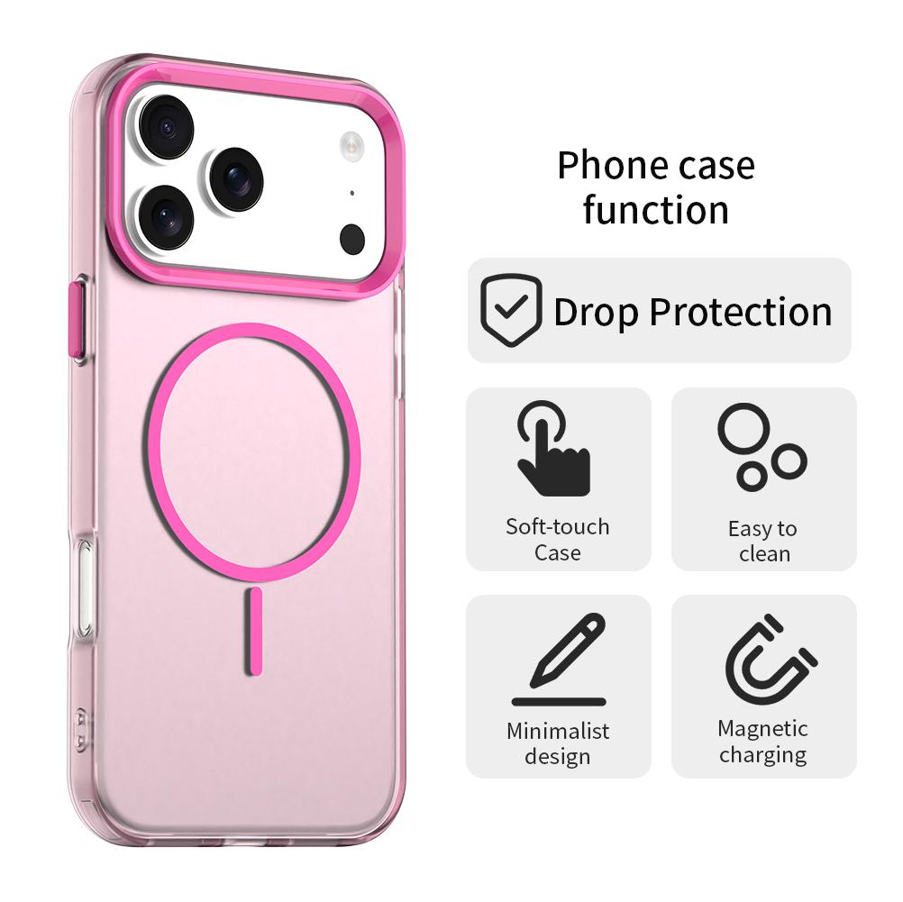 For iPhone 18 Pro Max Candy Fine Circle Magsafe PC Hybrid TPU Phone Case - Red - EDA008658619D