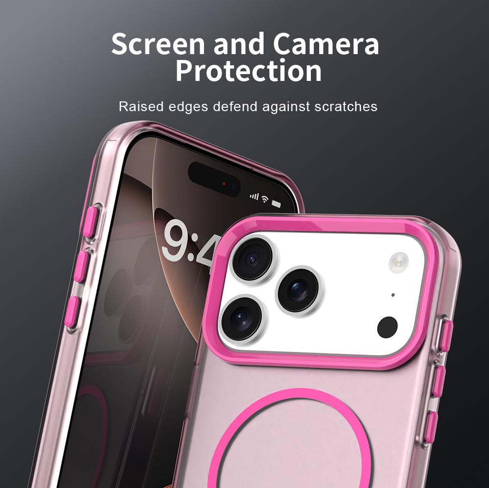 For iPhone 18 Pro Max Candy Fine Circle Magsafe PC Hybrid TPU Phone Case - Red - EDA008658619D