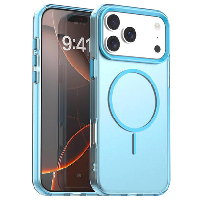 For iPhone 18 Pro Max Candy Fine Circle Magsafe PC Hybrid TPU Phone Case - Blue - EDA008658619E