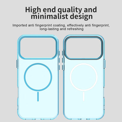 For iPhone 18 Pro Max Candy Fine Circle Magsafe PC Hybrid TPU Phone Case - Blue - EDA008658619E