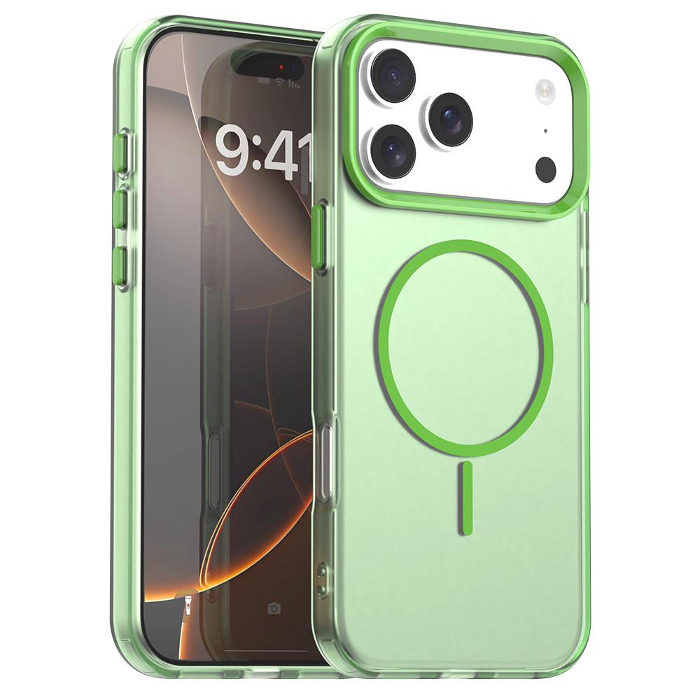 For iPhone 18 Pro Max Candy Fine Circle Magsafe PC Hybrid TPU Phone Case - Green - EDA008658619F