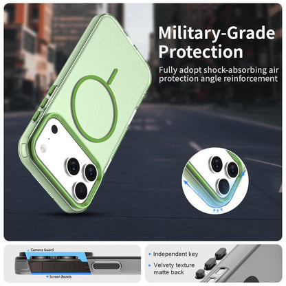 For iPhone 18 Pro Max Candy Fine Circle Magsafe PC Hybrid TPU Phone Case - Green - EDA008658619F