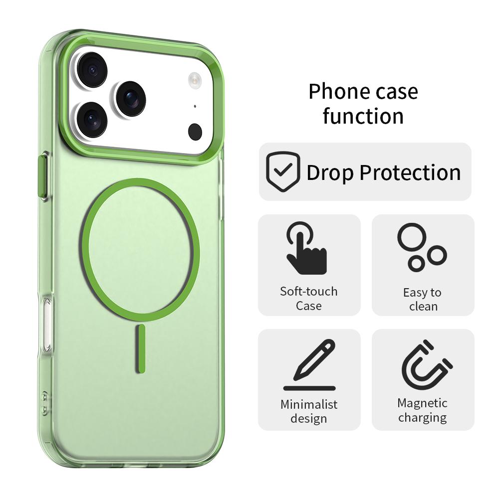 For iPhone 18 Pro Max Candy Fine Circle Magsafe PC Hybrid TPU Phone Case - Green - EDA008658619F