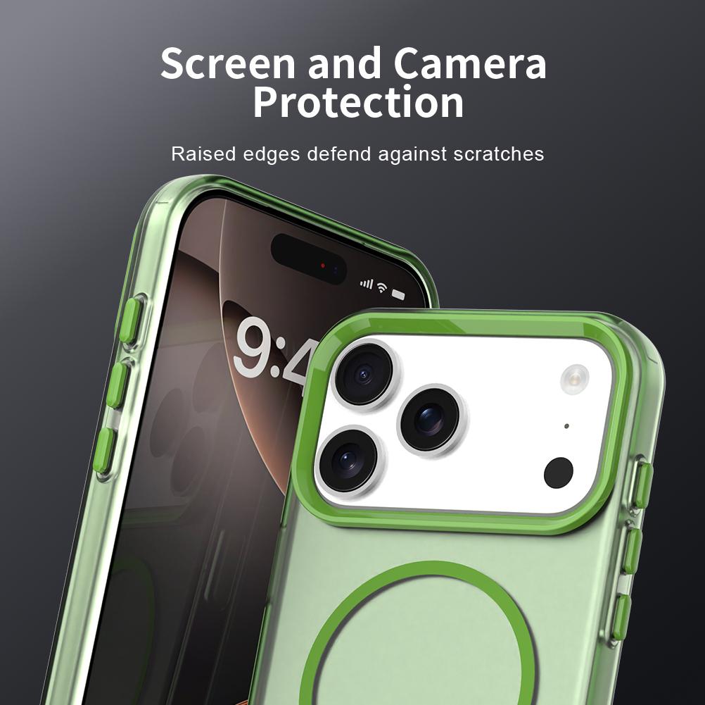 For iPhone 18 Pro Max Candy Fine Circle Magsafe PC Hybrid TPU Phone Case - Green - EDA008658619F