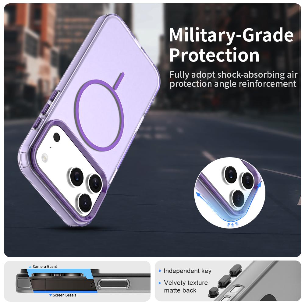 For iPhone 18 Pro Max Candy Fine Circle Magsafe PC Hybrid TPU Phone Case - Purple - EDA008658619G