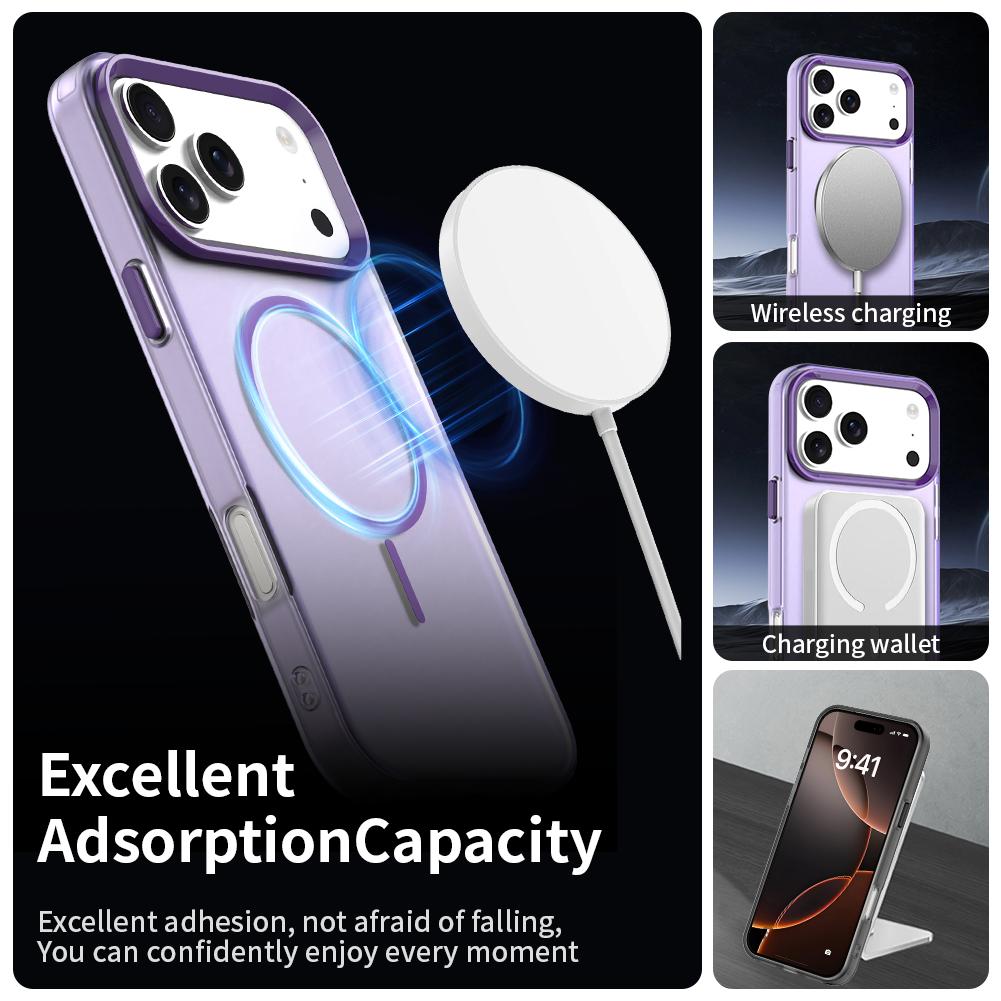 For iPhone 18 Pro Max Candy Fine Circle Magsafe PC Hybrid TPU Phone Case - Purple - EDA008658619G