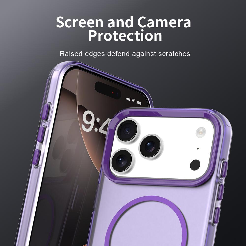 For iPhone 18 Pro Max Candy Fine Circle Magsafe PC Hybrid TPU Phone Case - Purple - EDA008658619G