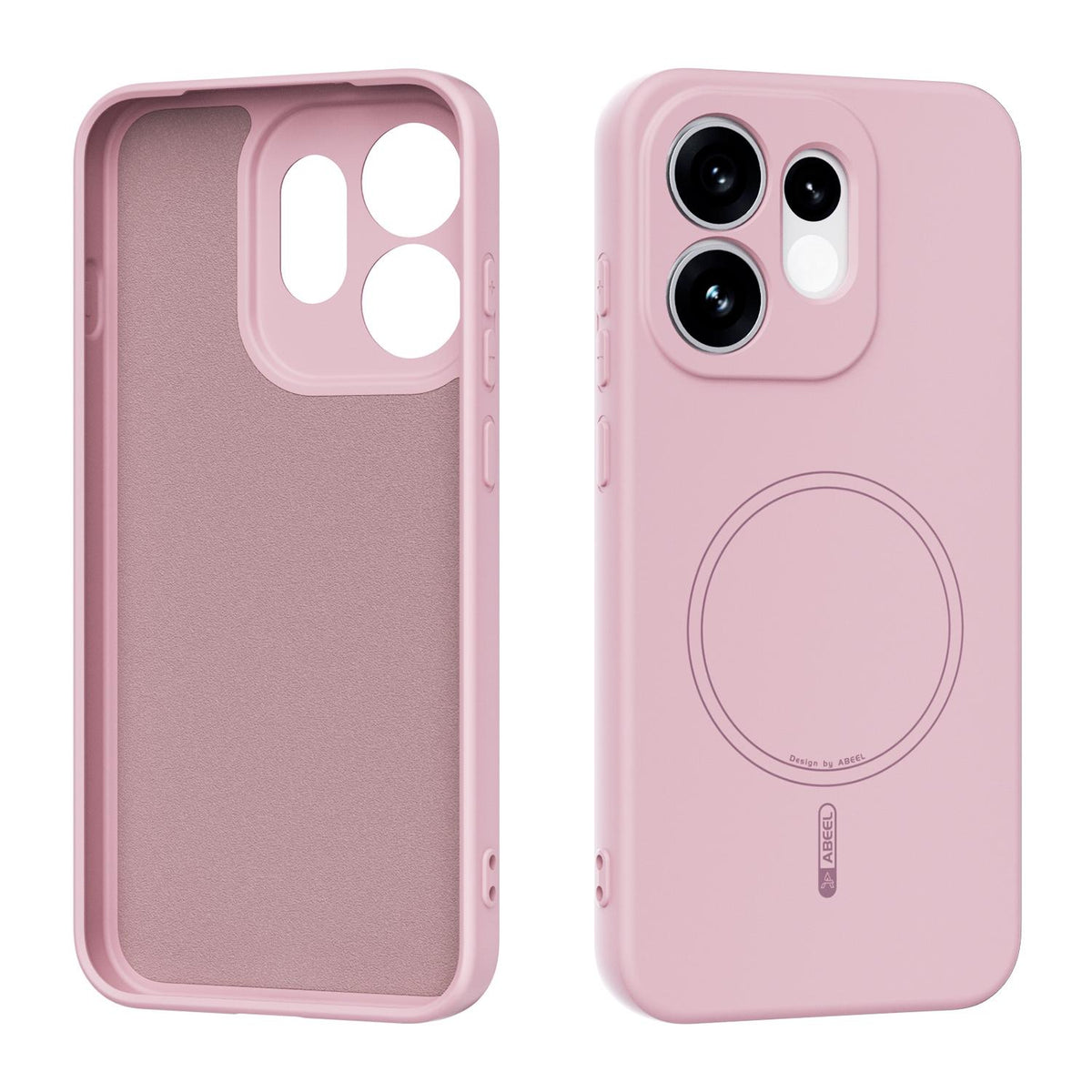For OPPO Reno16 5G Global ABEEL Skin-friendly Feel Magsafe Liquid Silicone Phone Case - Pink - EDA008658911B