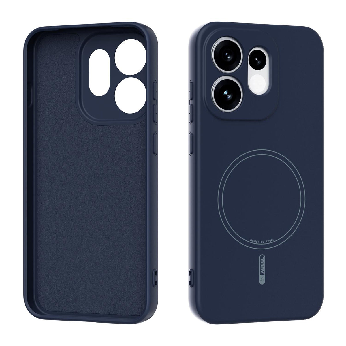For OPPO Reno16 5G Global ABEEL Skin-friendly Feel Magsafe Liquid Silicone Phone Case - Blue - EDA008658911C