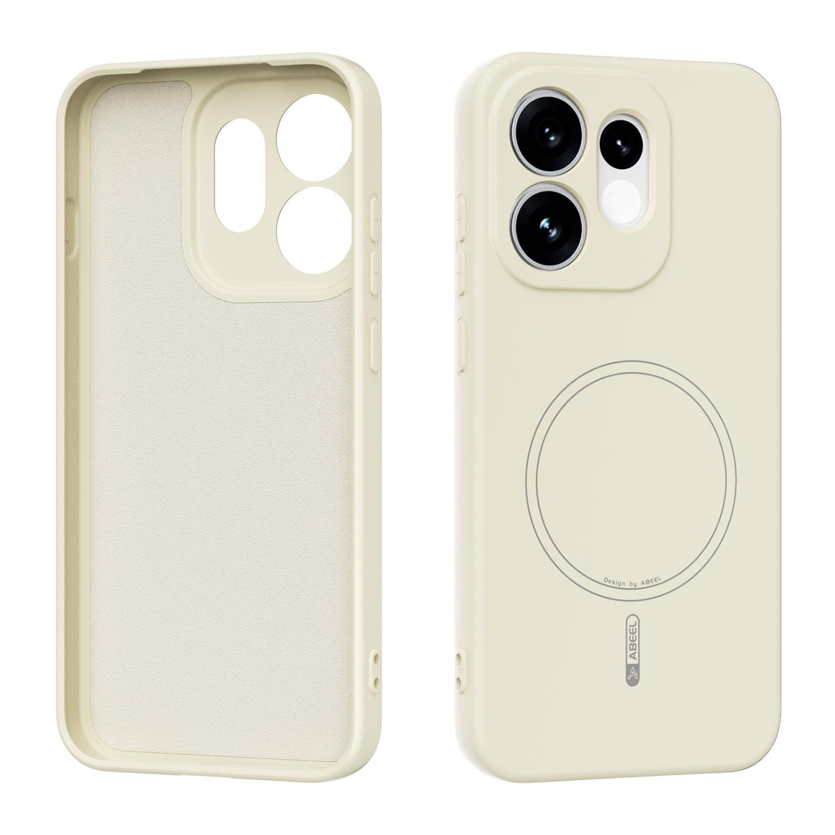 For OPPO Reno16 5G Global ABEEL Skin-friendly Feel Magsafe Liquid Silicone Phone Case - Yellow - EDA008658911D