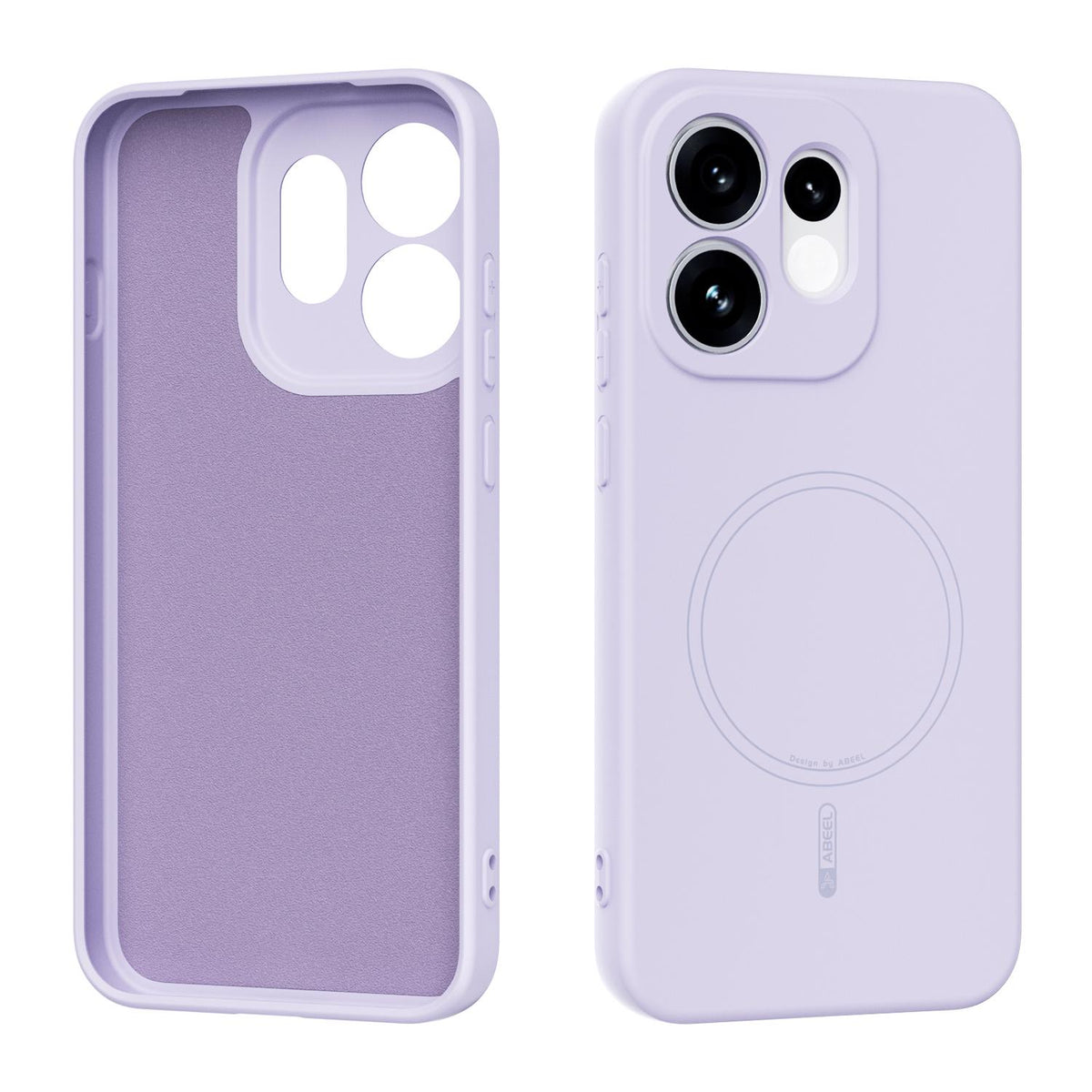 For OPPO Reno16 5G Global ABEEL Skin-friendly Feel Magsafe Liquid Silicone Phone Case - Lilac Purple - EDA008658911E