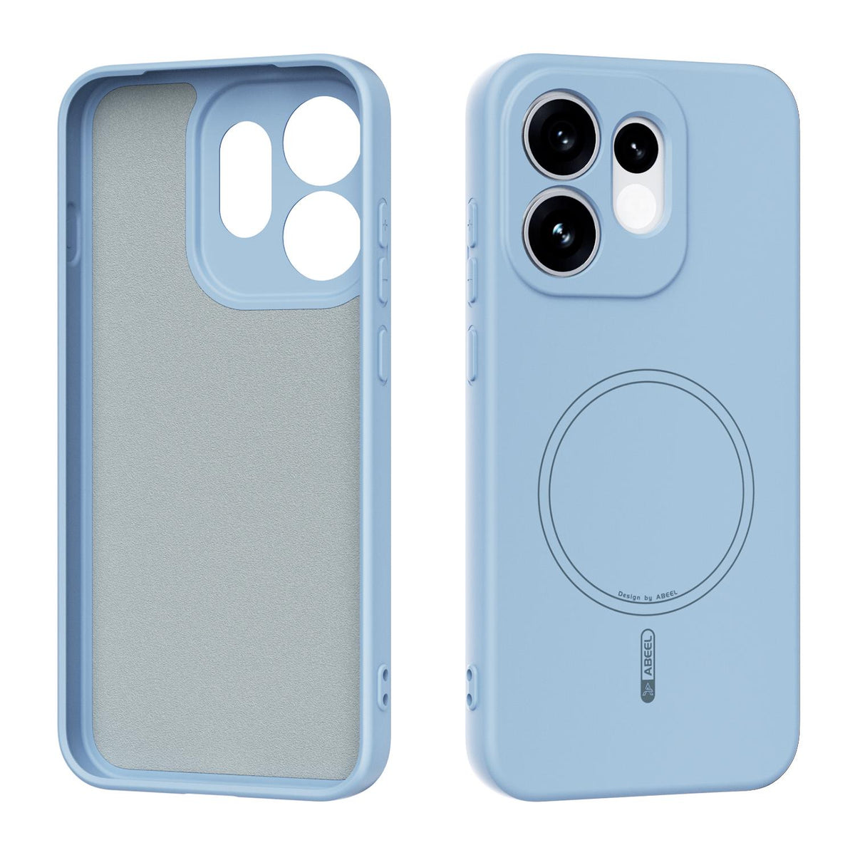 For OPPO Reno16 5G Global ABEEL Skin-friendly Feel Magsafe Liquid Silicone Phone Case - Sky Blue - EDA008658911F
