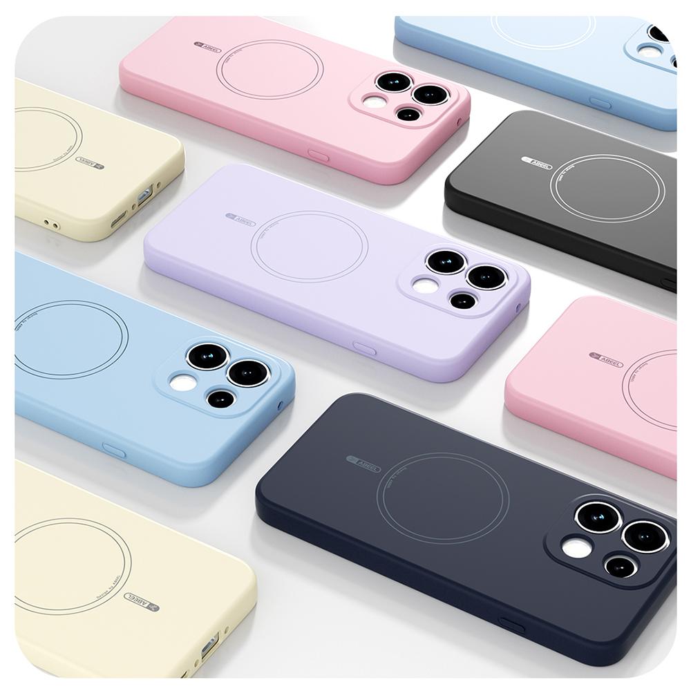For OPPO Reno16 5G Global ABEEL Skin-friendly Feel Magsafe Liquid Silicone Phone Case - Sky Blue - EDA008658911F