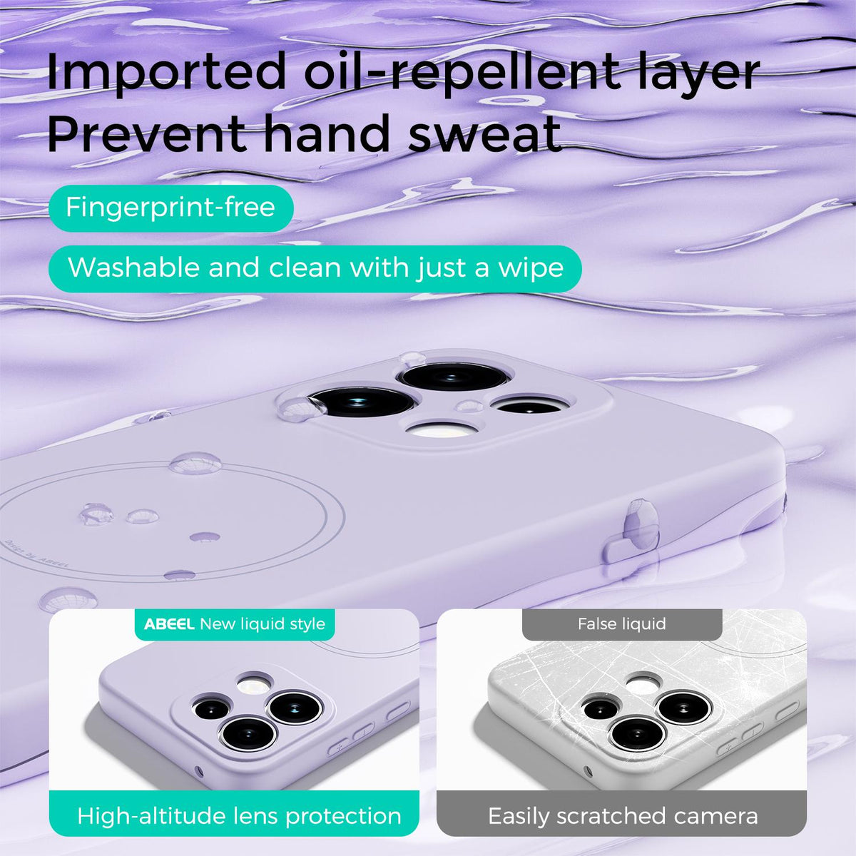 For OPPO Reno16 5G Global ABEEL Skin-friendly Feel Magsafe Liquid Silicone Phone Case - Sky Blue - EDA008658911F