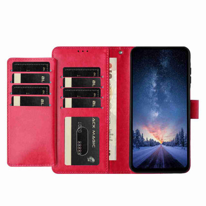 For Redmi K90 Pro Max / Poco F8 Ultra Lambskin 8-card Slot Leather Phone Case(Rose Red)