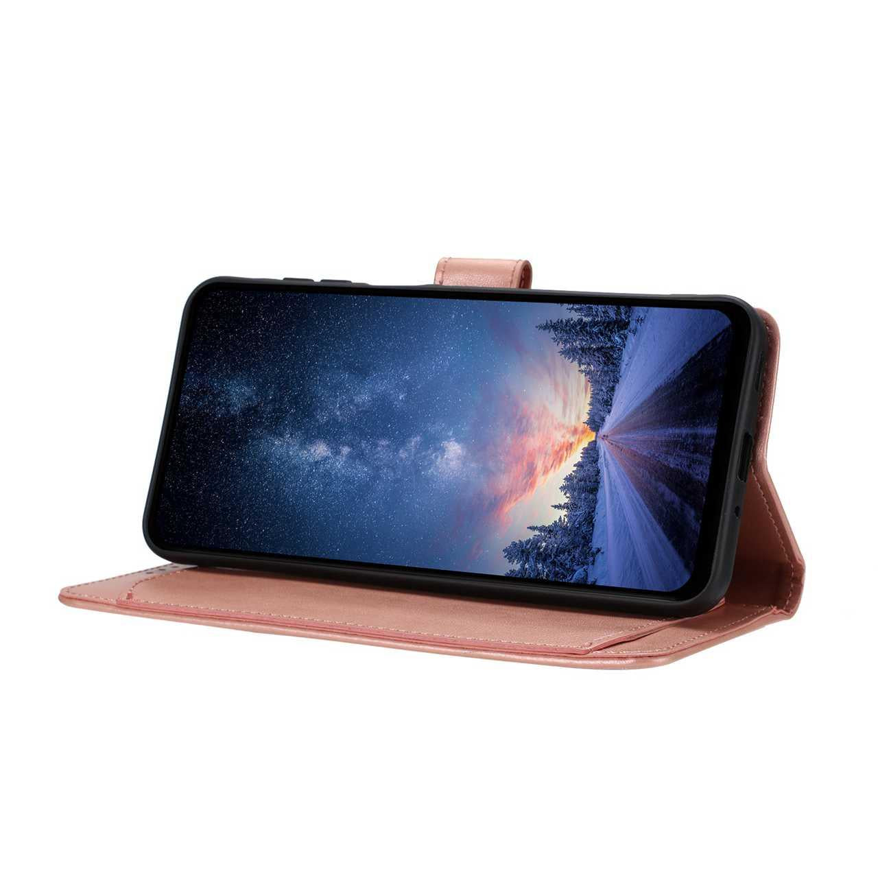 For Redmi K90 Pro Max / Poco F8 Ultra Lambskin 8-card Slot Leather Phone Case(Rose Gold)