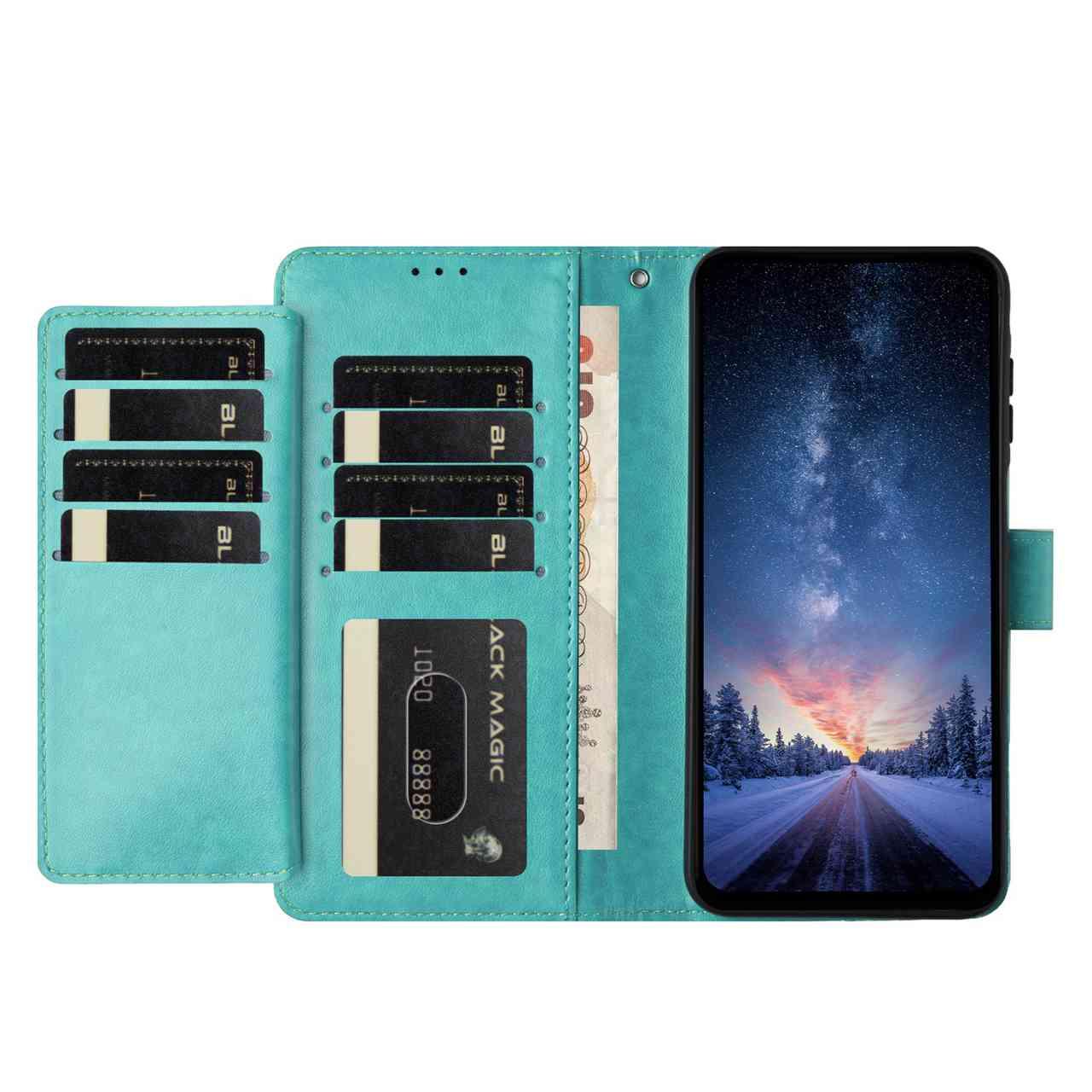 For Redmi K90 Pro Max / Poco F8 Ultra Lambskin 8-card Slot Leather Phone Case(Green)